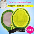 Husdjursbad Dubbelsidigt massagehandskar för hårborttagning för hund.